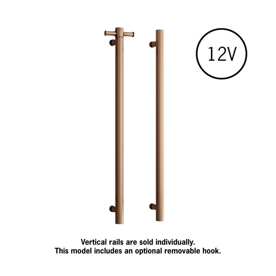Thermogroup VS900HBZ Brushed Bronze Round Vertical Heated Rail (VS900HBZ) 2
