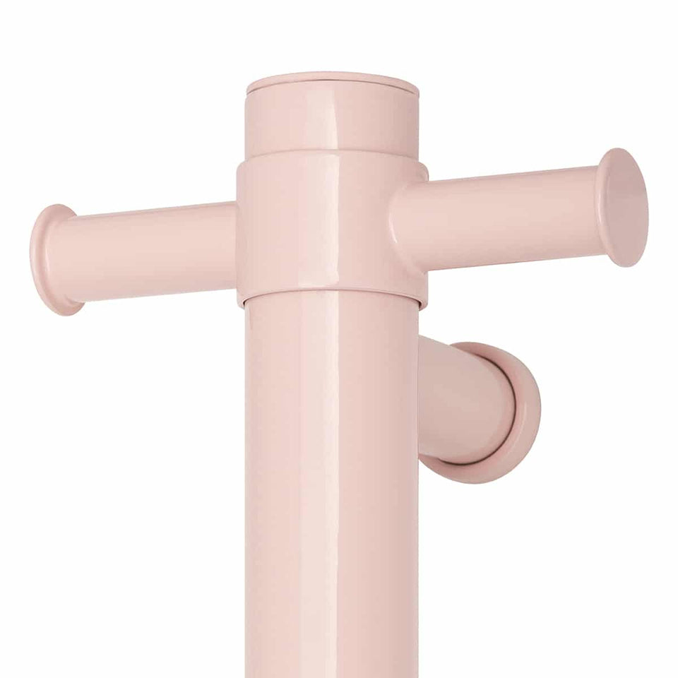 Thermogroup VS900HDP Dusty Pink Straight Round Vertical Single Heated Towel Rail (VS900HDP) 3