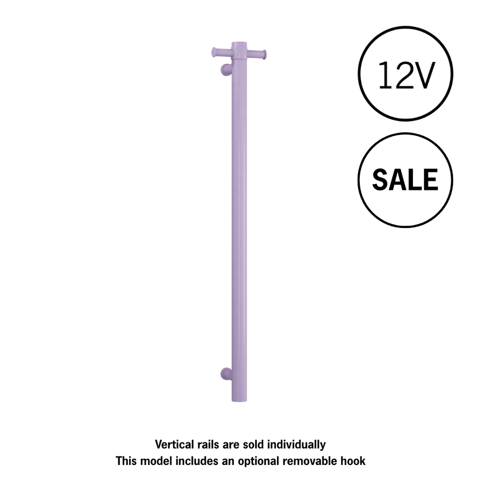 Thermogroup VS900HLS Lilac Satin Straight Round Vertical Single Heated Towel Rail (VS900HLS)