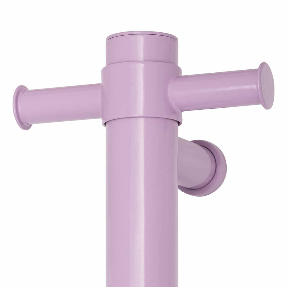 Thermogroup VS900HLS Lilac Satin Straight Round Vertical Single Heated Towel Rail (VS900HLS) 3