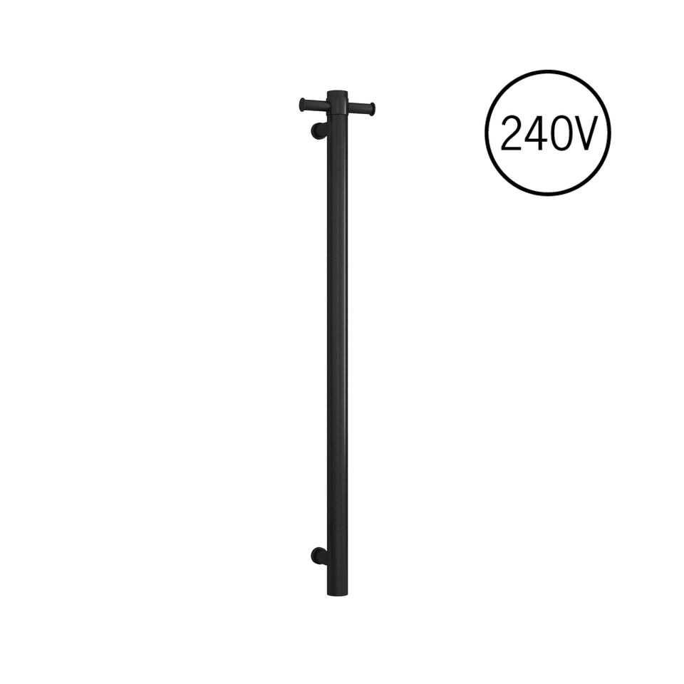 Thermogroup VSH900HB Matt Black Round 240Volt Vertical Single Heated Rail (VSH900HB)