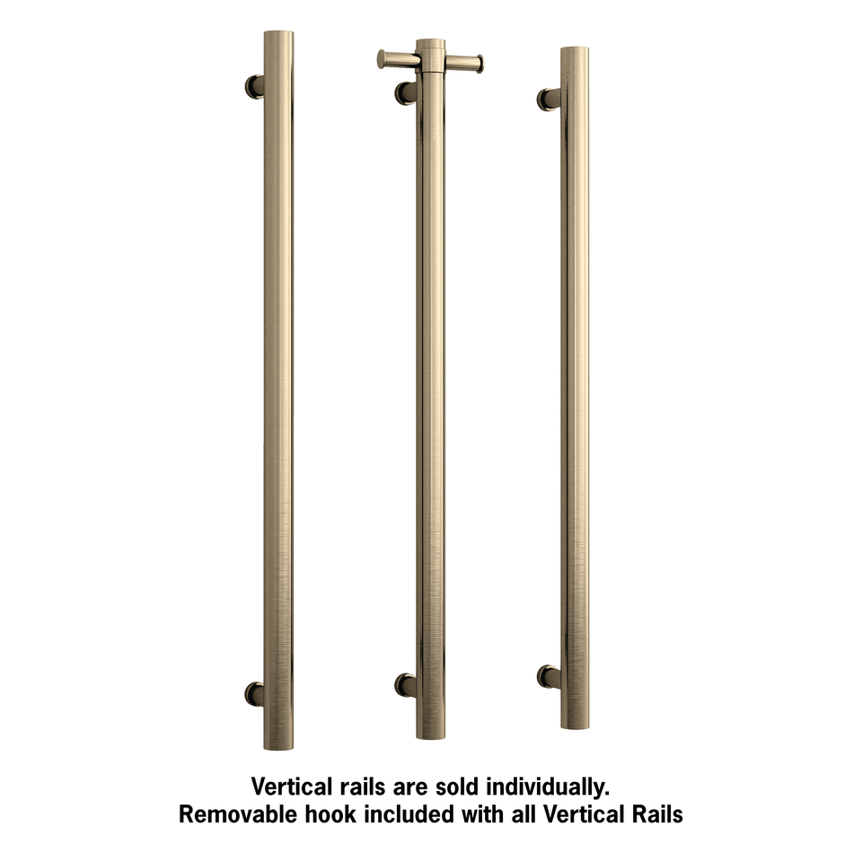 Thermogroup VSH900HBB Brushed Brass 240Volt Vertical Single Heated Rail (VSH900HBB) 2