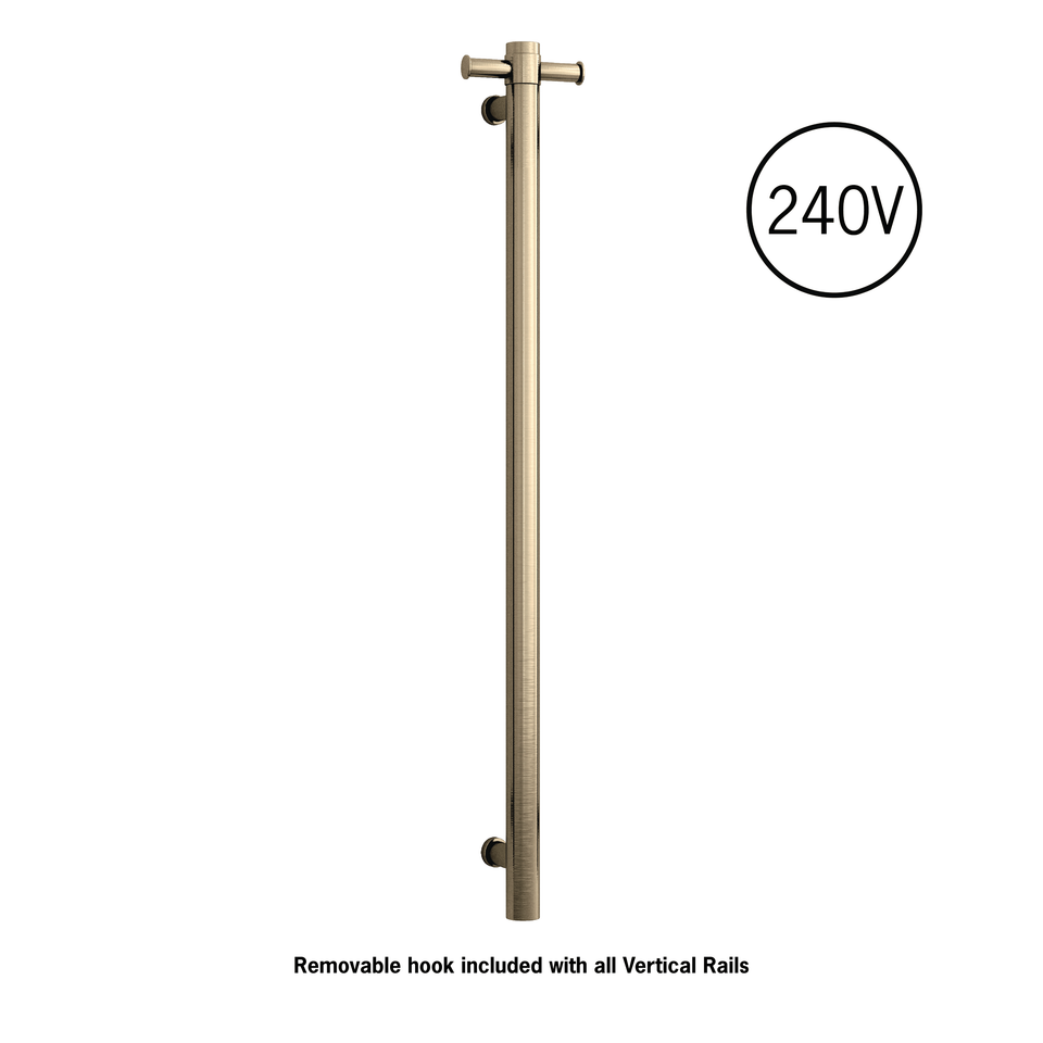 Thermogroup VSH900HBB Brushed Brass 240Volt Vertical Single Heated Rail (VSH900HBB)