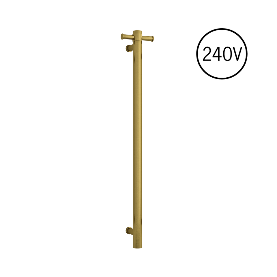 Thermogroup 240Volt Vertical Single Heated Rail - Brushed Gold (VSH900HBG)
