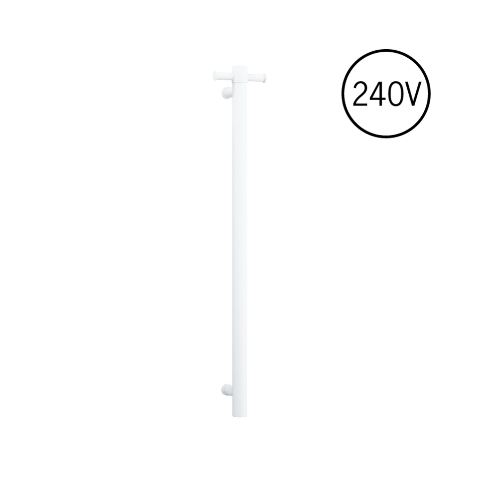 Thermogroup 240Volt Vertical Single Heated Rail - Matt White (VSH900HMW)