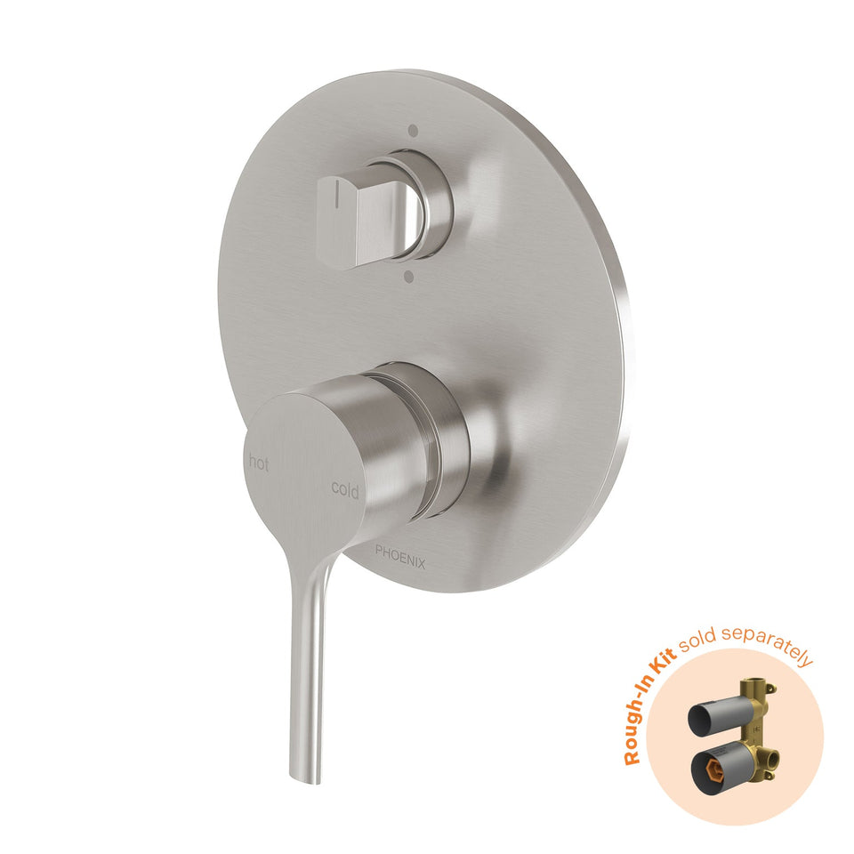 Phoenix Vivid Slimline Oval Shower/Bath Diverter Mixer TRIM KIT ONLY - Brushed Nickel (VV2940-40)