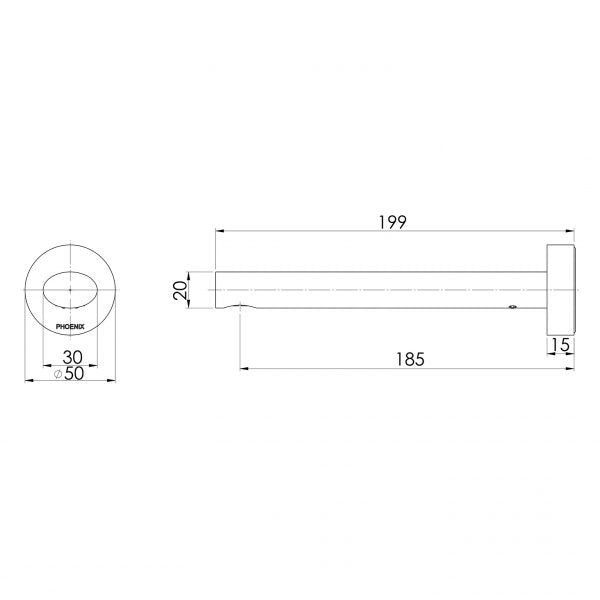 Phoenix Tapware Vivid Slimline Oval Wall Bath Outlet – Lead Free