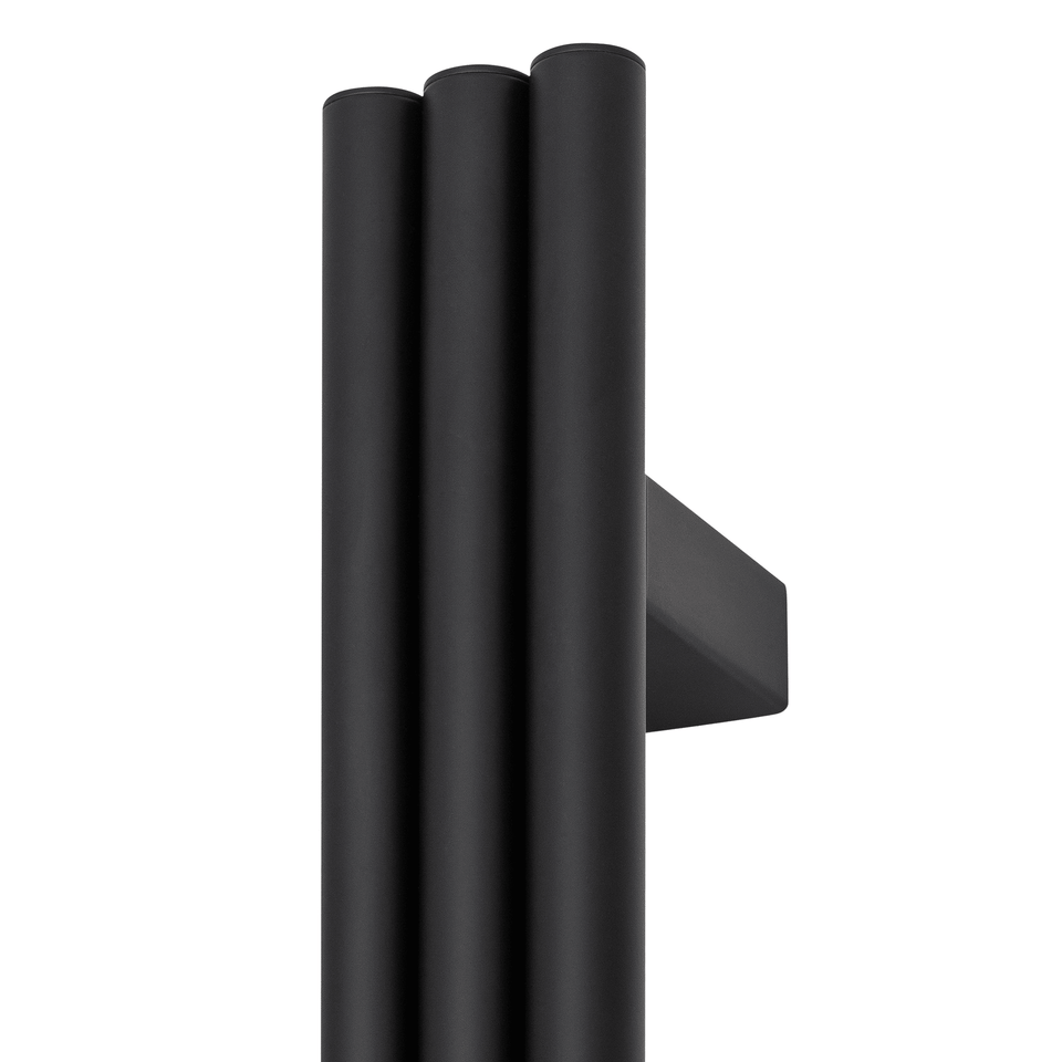 Thermogroup VW900B Matt Black Triple Tube Vertical Single Heated Towel Rail (VW900B) 2
