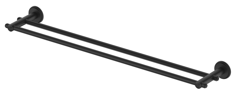 Bella Vista Mica Heritage Double Towel Rail - 800mm (1748-800-BLK)