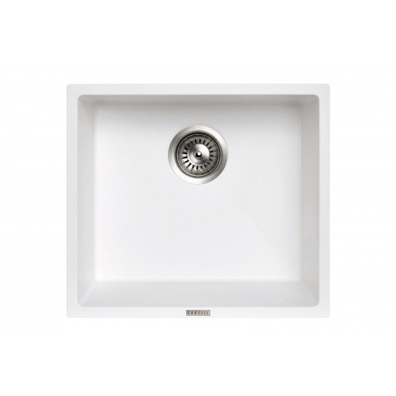 457x406mm White Granite Kitchen Sink Single Bowl Multi Mount Installation (WH4540.KS)