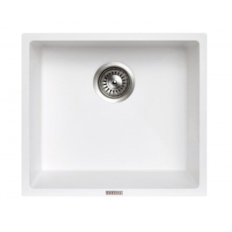 457x406mm White Granite Kitchen Sink Single Bowl Multi Mount Installation (WH4540.KS)