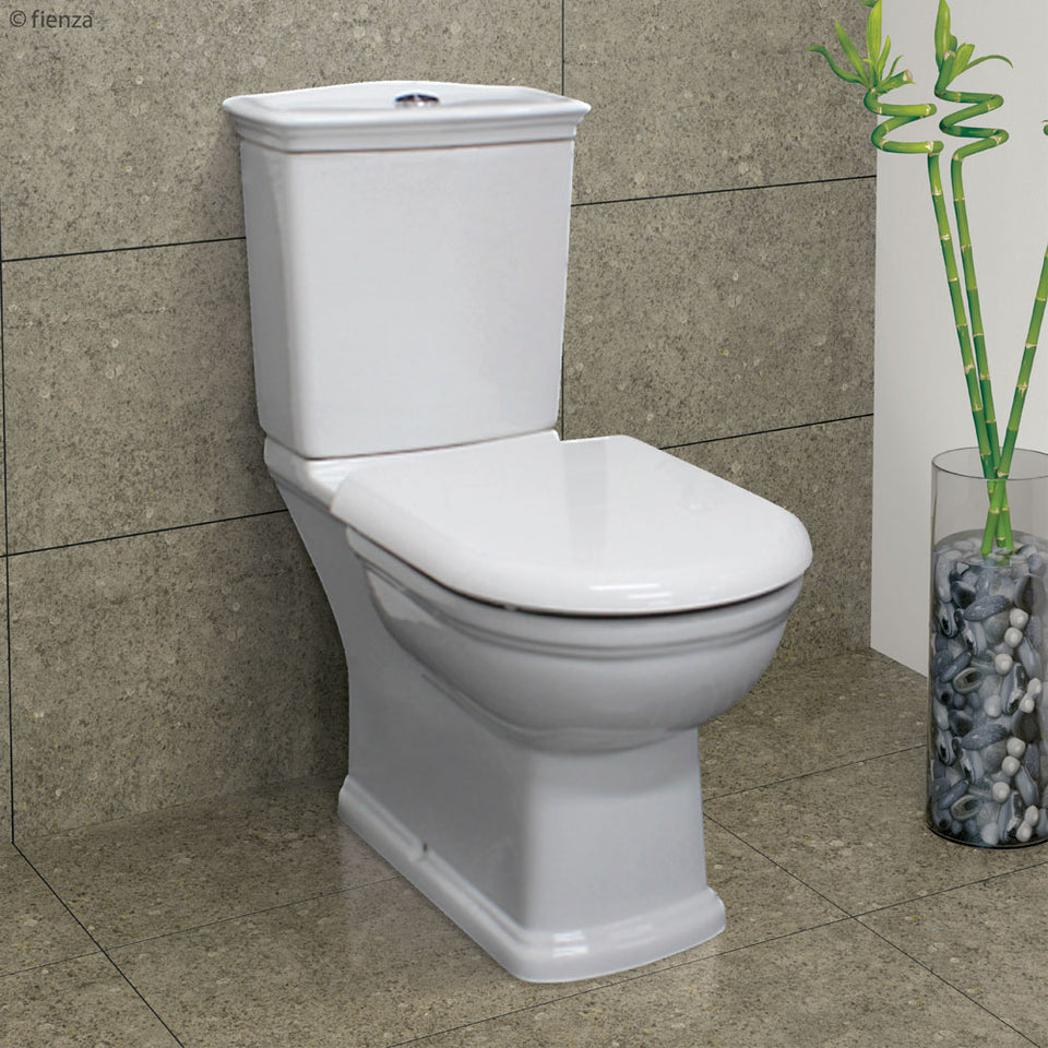 Fienza RAK Washington White Close-Coupled Toilet Suite, Alpine White with S-Trap 240