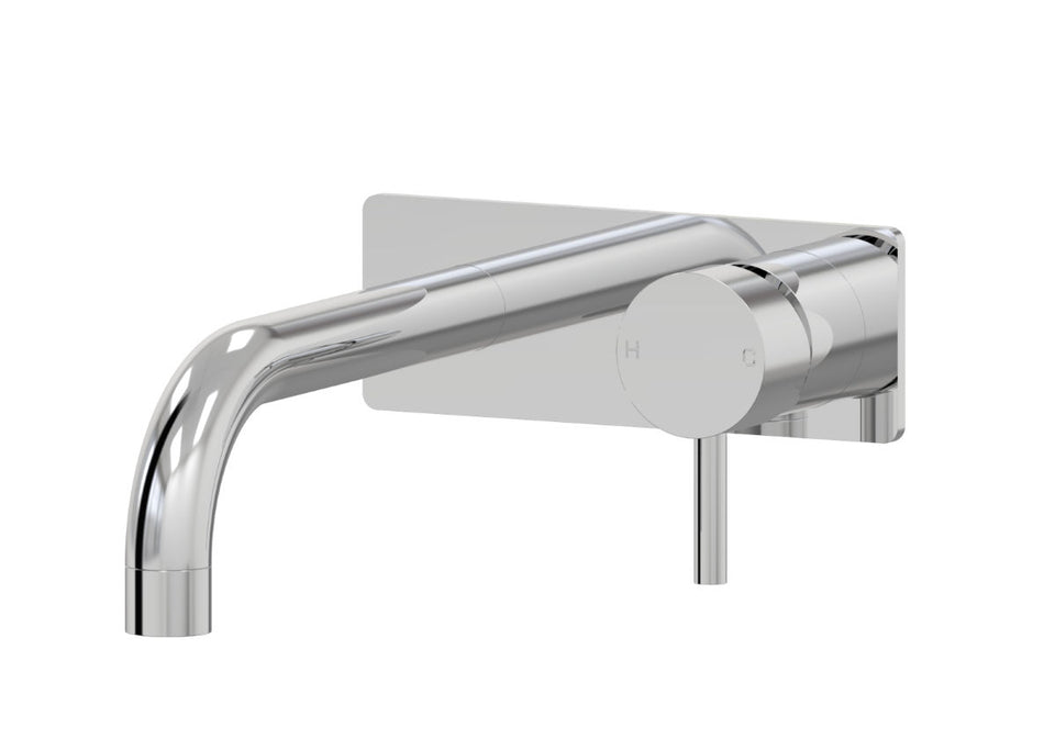 Lugano Basin Wall Mixer On Plate 200mm 90 Degree