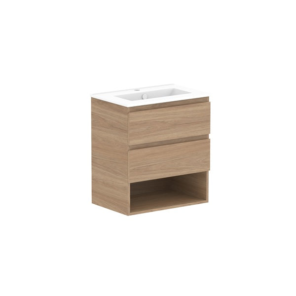 ADP Glacier Lite Ensuite Shelf Twin Vanity with Ceramic Top