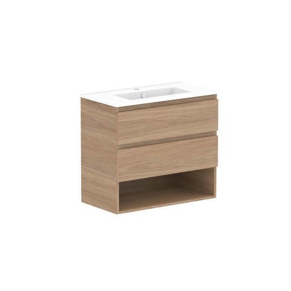ADP Glacier Lite Ensuite Shelf Twin Vanity with Ceramic Top