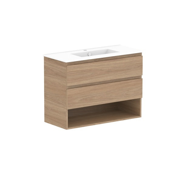 ADP Glacier Lite Ensuite Shelf Twin Vanity with Ceramic Top