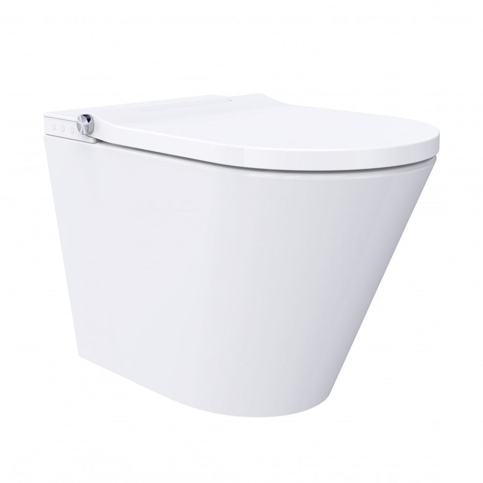Neion Plus wall faced intelligent toilet pan with remote and Arcisan in-wall cistern