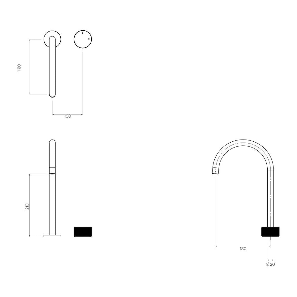 Arcisan Vierra Basin mixer with Extended Height Spout