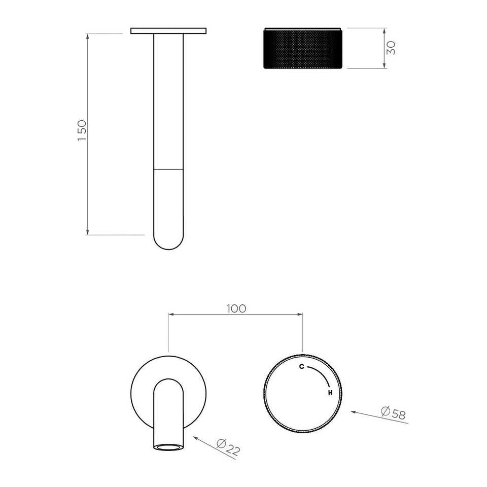 Arcisan Vierra Wall Mixer Set