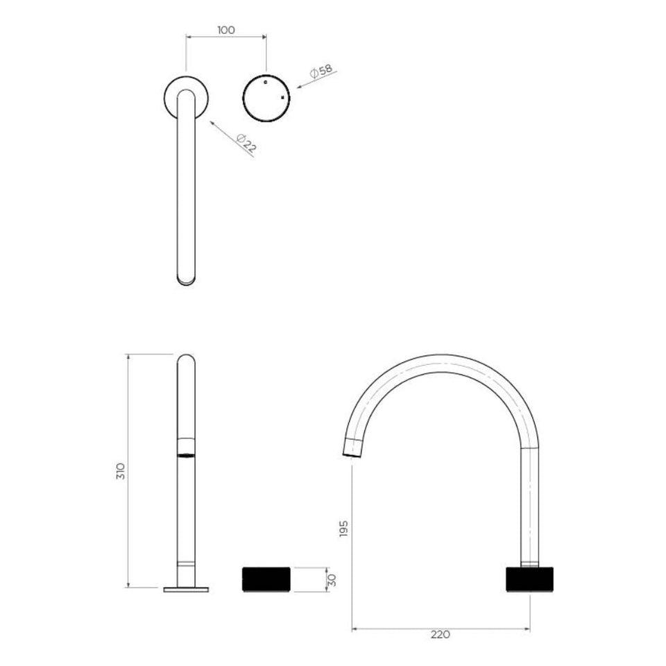 Arcisan Vierra Kitchen Mixer with Swivel Spout