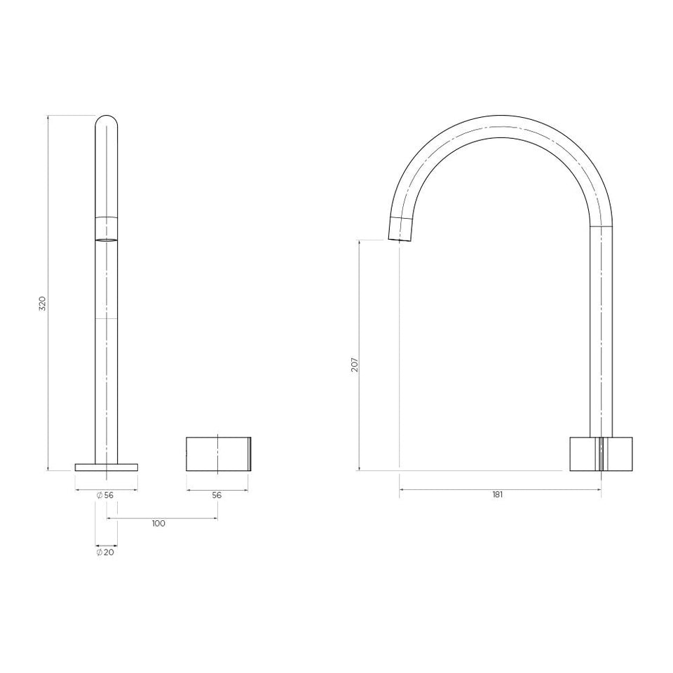 Arcisan Venn Basin mixer with extended height spout