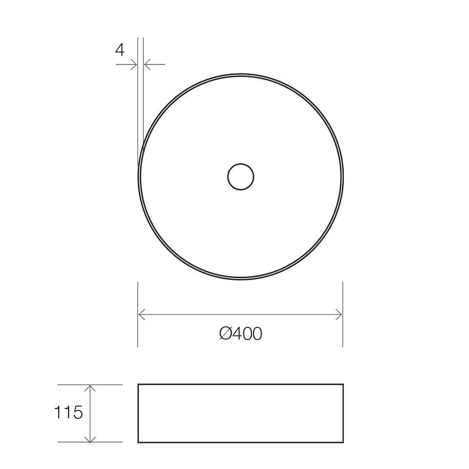 Venn Above Counter Basin - Brushed Iron PVD - Arcisan official technical image (VE04684.IR)