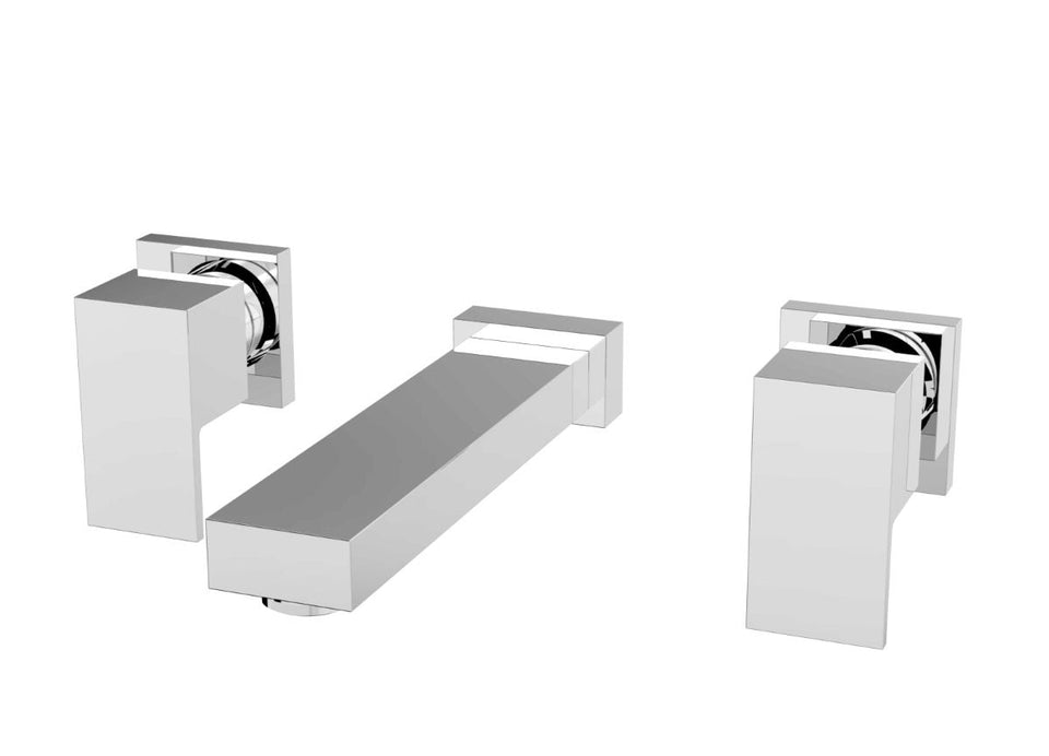 PAR Taps Burj Wall Bath Set 200mm Fixed - Gunmetal (B20.022.1.23)