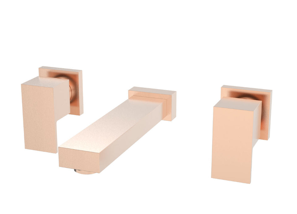 PAR Taps Burj Wall Bath Set 200mm Fixed - Brushed Rose Gold (B20.022.1.21)