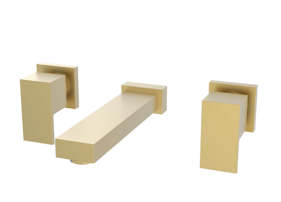 PAR Taps Burj Wall Bath Set 200mm Fixed - Brushed Brass (B20.022.1.41)