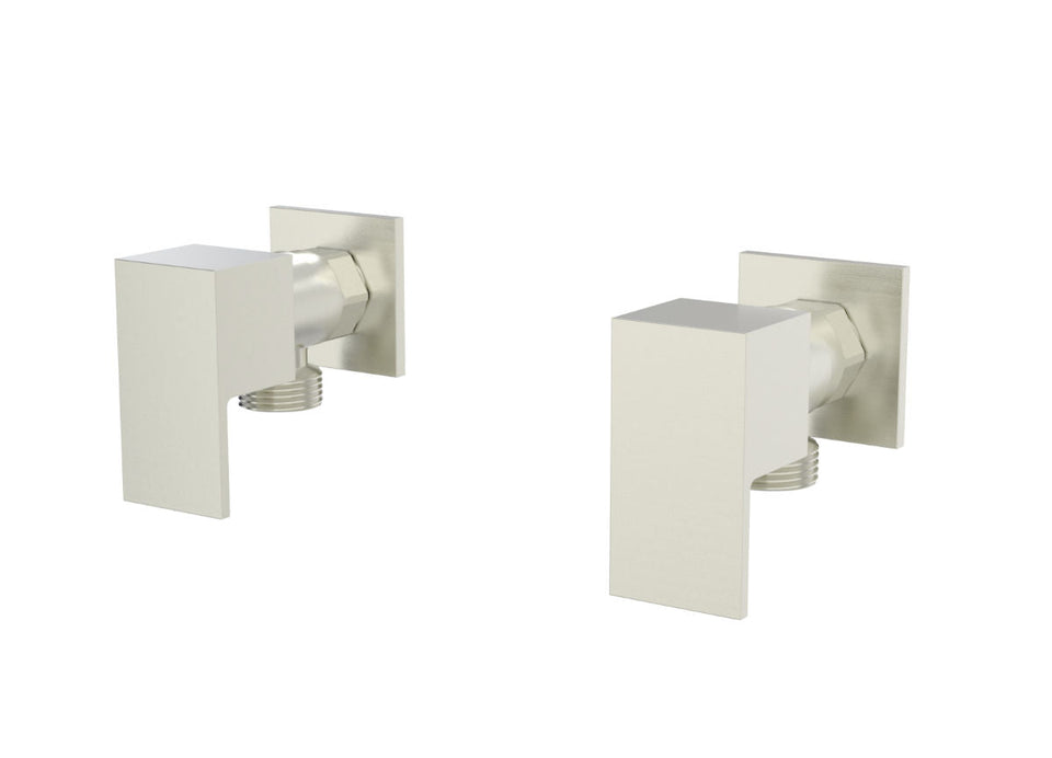 PAR Taps Burj Washing Machine Stops Wall Pair - Brushed Nickel (B20.091.1.25)