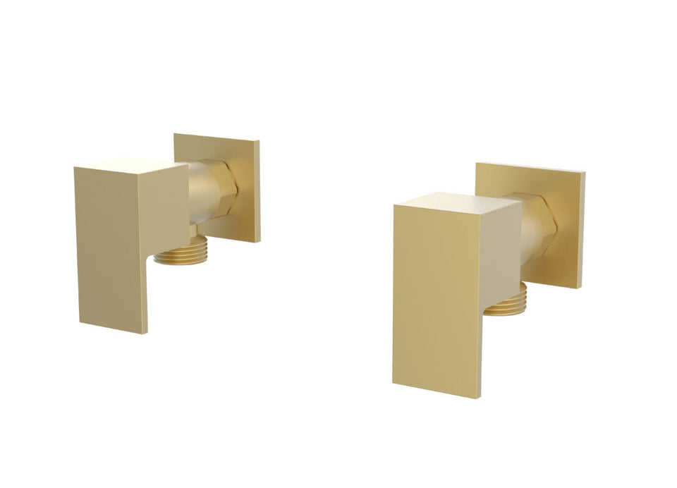 PAR Taps Burj Washing Machine Stops Wall Pair - Brass (B20.091.1.43)