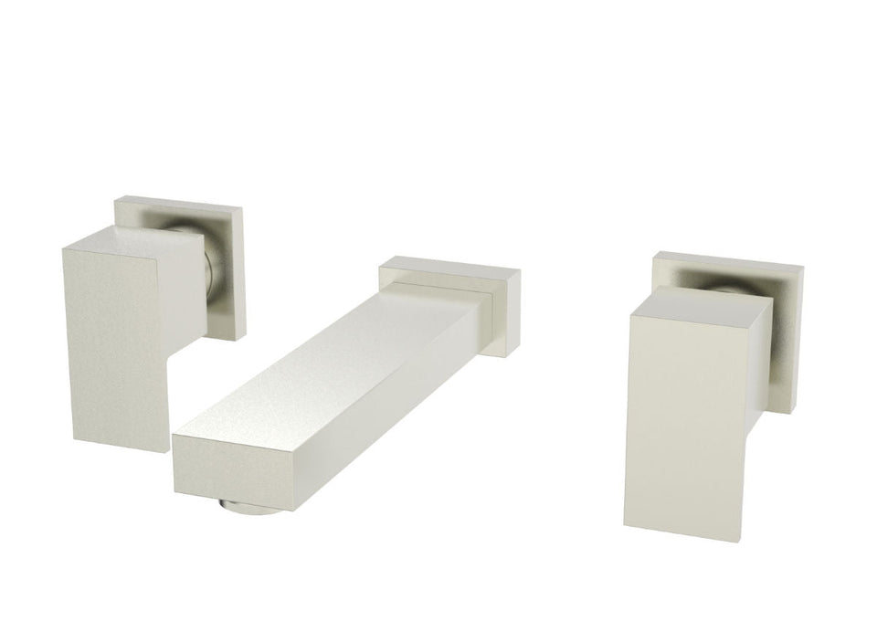 PAR Taps Burj Wall Basin Set 200mm Fixed - Brushed Nickel (B20.152.1.25)