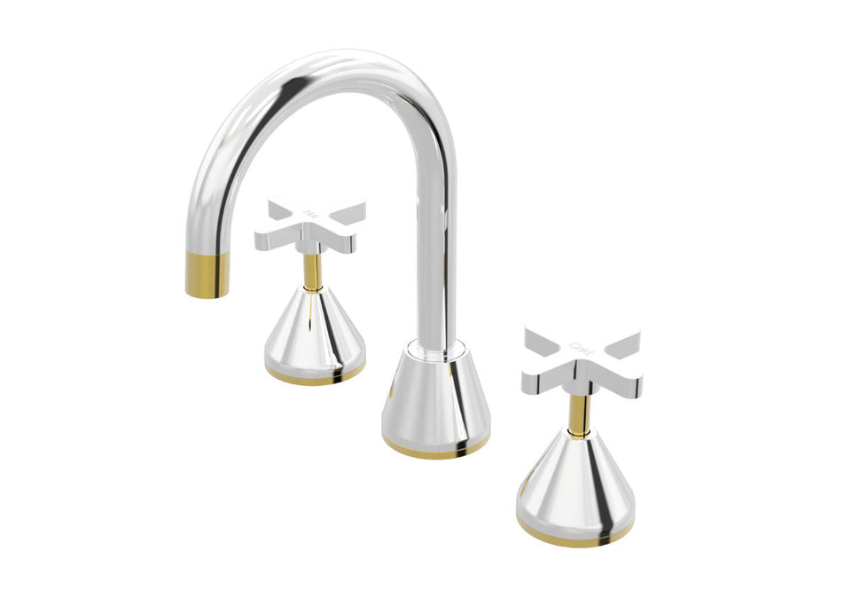 PAR Taps Forme Basin Set Swivel - Chrome / Gold (B27.011.1.10)