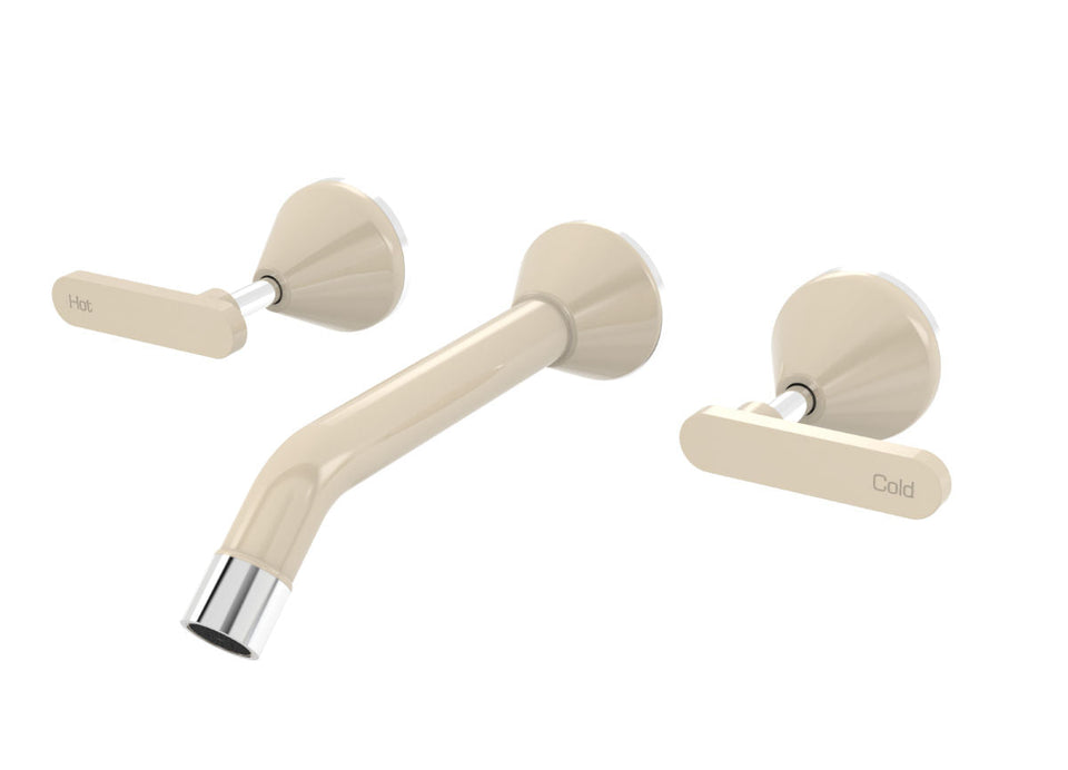 PAR Taps Forme Wall Bath Set 160mm Fixed Lever Ceramic Disc - Chrome / Ivory (B27.021.3.04)