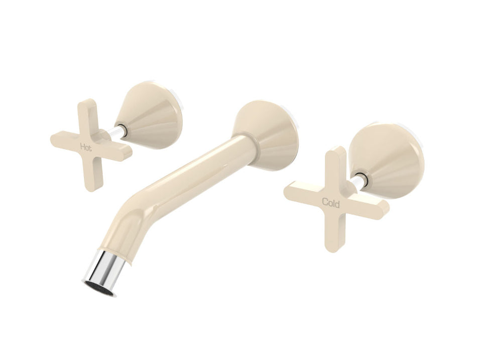 PAR Taps Forme Wall Bath Set 200mm Fixed - Chrome / Ivory (B27.022.1.04)