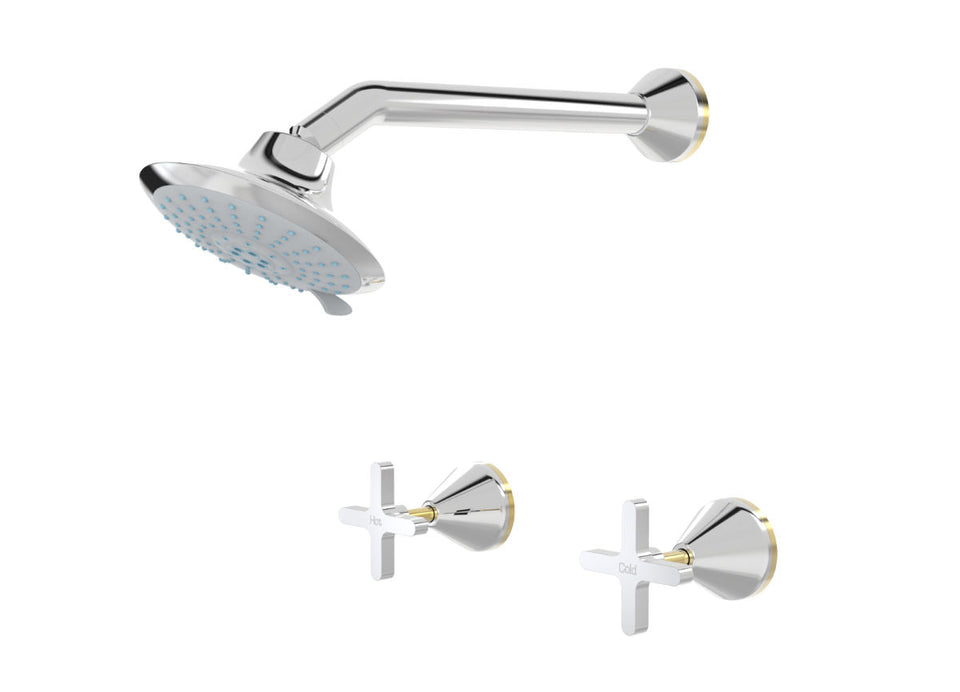 PAR Taps Forme Shower Set Fixed - Chrome / Gold (B27.031.1.10)