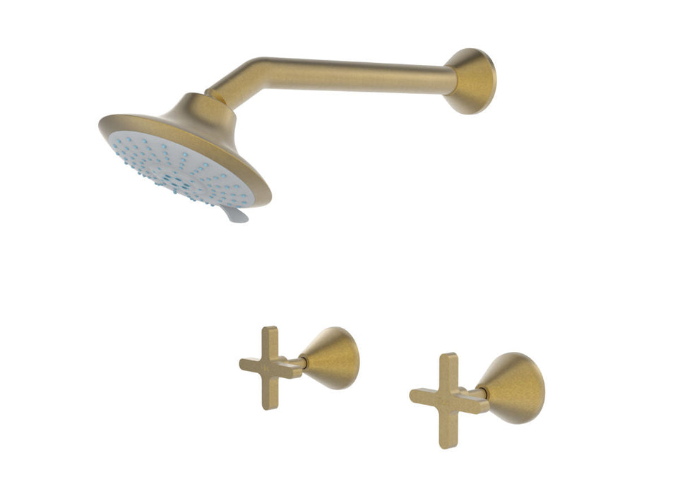 PAR Taps Forme Shower Set Fixed - Rumbled Brass (B27.031.1.40)