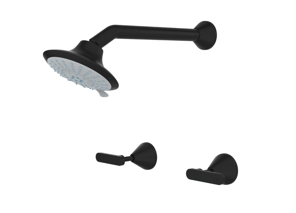 PAR Taps Forme Shower Set Fixed Lever Ceramic Disc - Matt Black (B27.031.3.34)