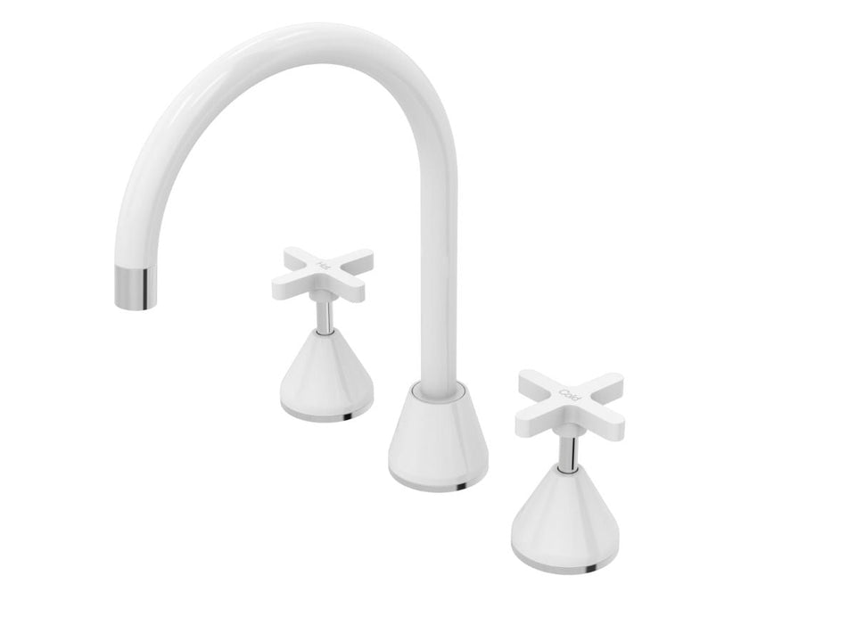 PAR Taps Forme Sink Set Swivel - Chrome / White (B27.051.1.03)