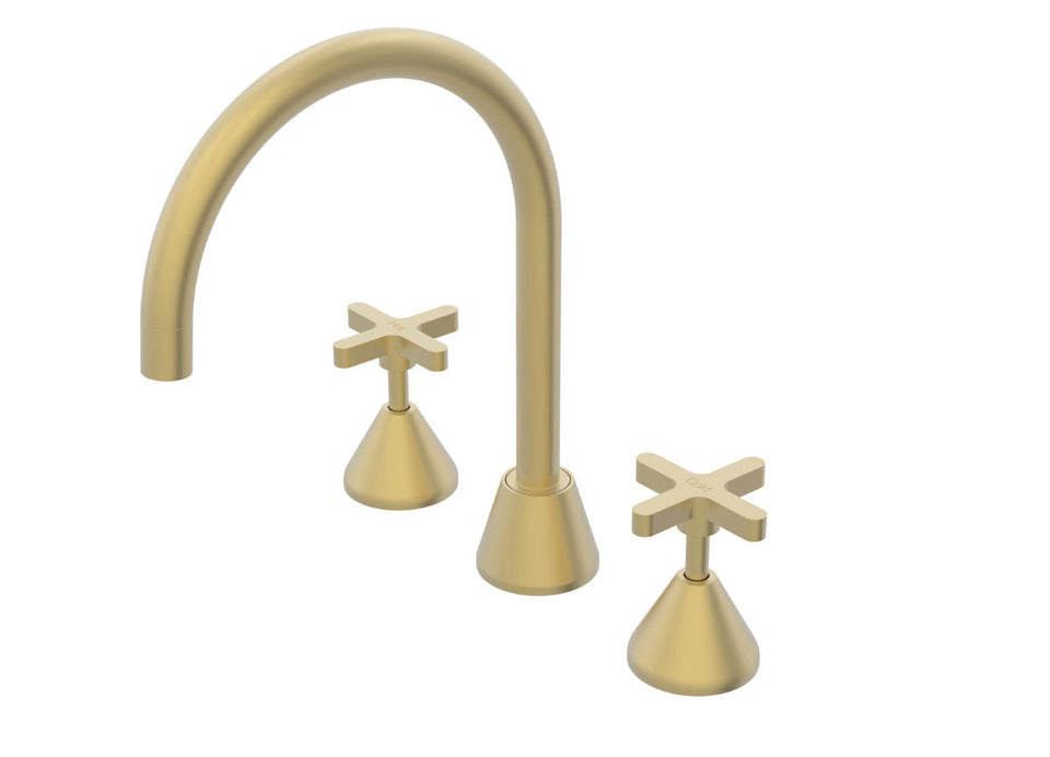 PAR Taps Forme Sink Set Swivel - Brushed Brass (B27.051.1.41)