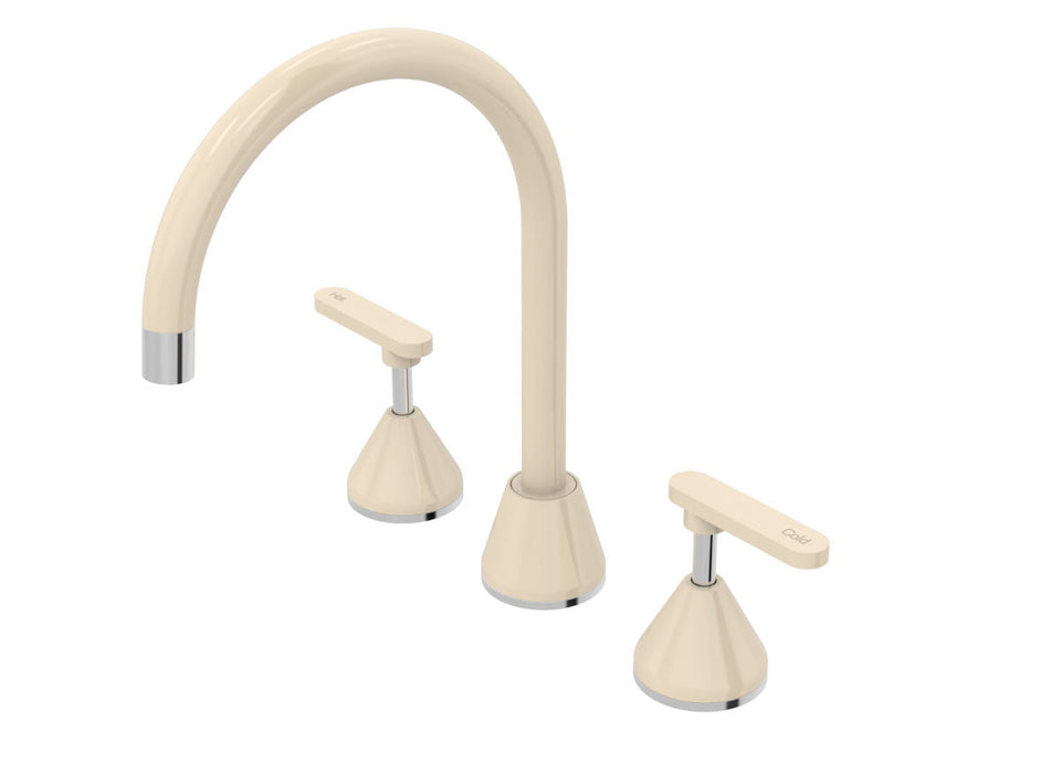 PAR Taps Forme Sink Set Swivel Lever Ceramic Disc - Chrome / Ivory (B27.051.3.04)