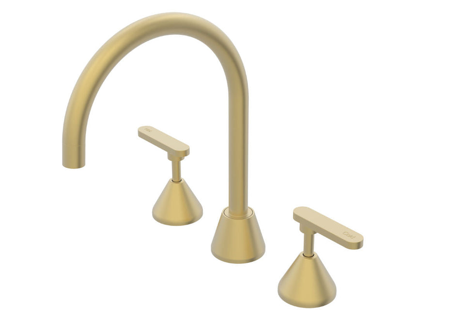 PAR Taps Forme Sink Set Swivel Lever Ceramic Disc - Brushed Brass (B27.051.3.41)