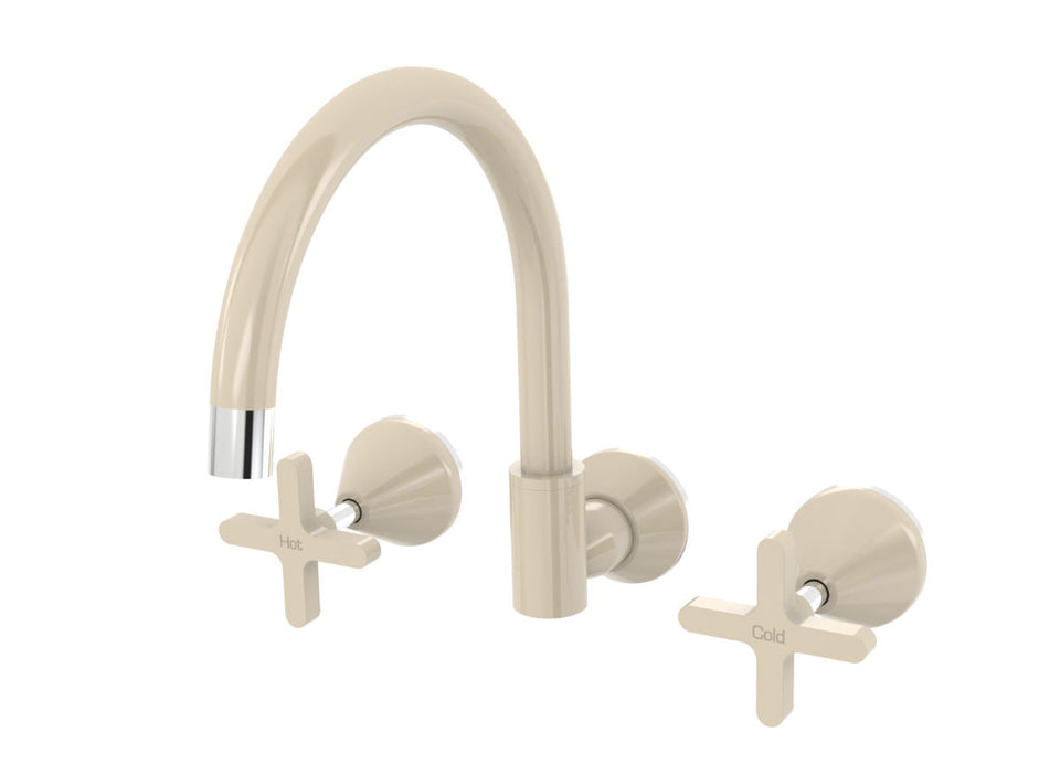 PAR Taps Forme Sink Set Wall Swivel - Chrome / Ivory (B27.052.1.04)