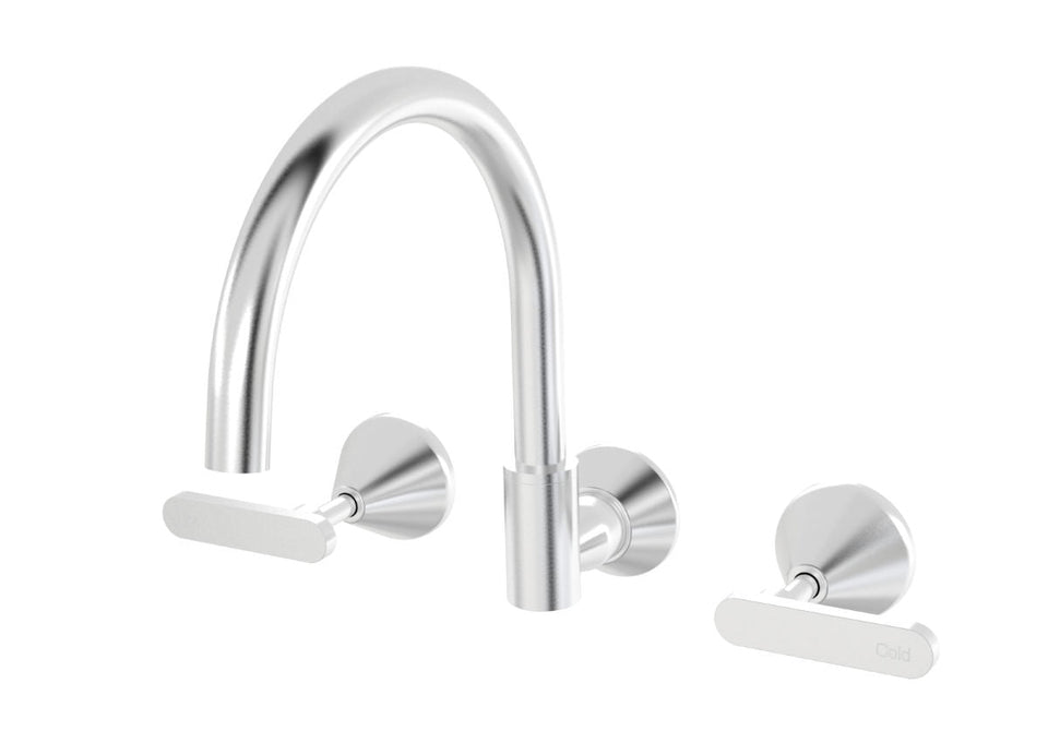 PAR Taps Forme Sink Set Wall Swivel Lever Ceramic Disc - Brushed Chrome (B27.052.3.02)