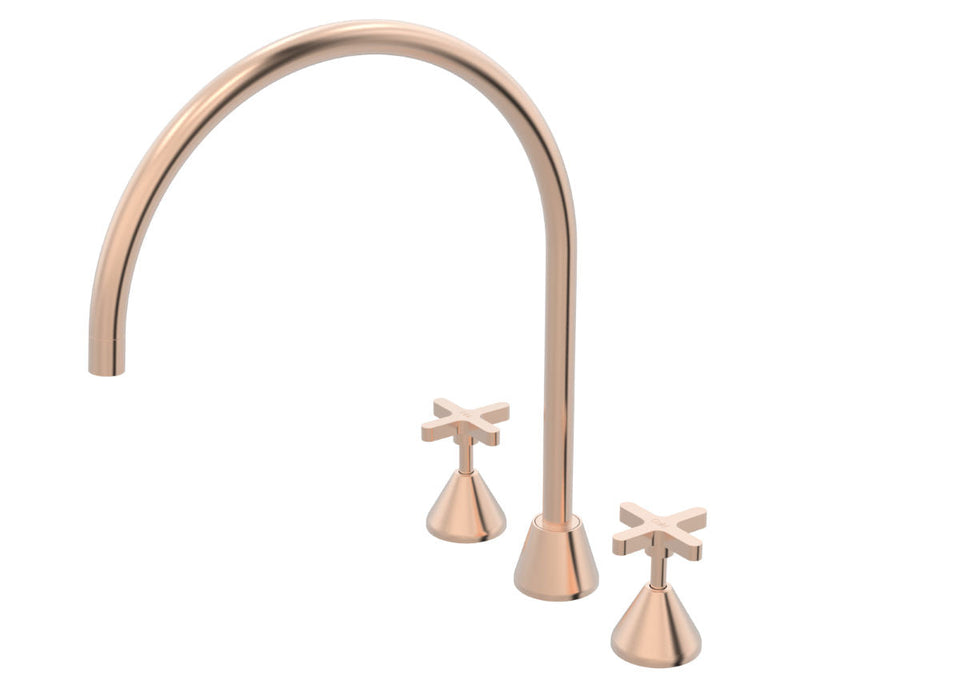PAR Taps Forme Sink Set Hob Swivel X/Large - Brushed Rose Gold (B27.053.1.21)