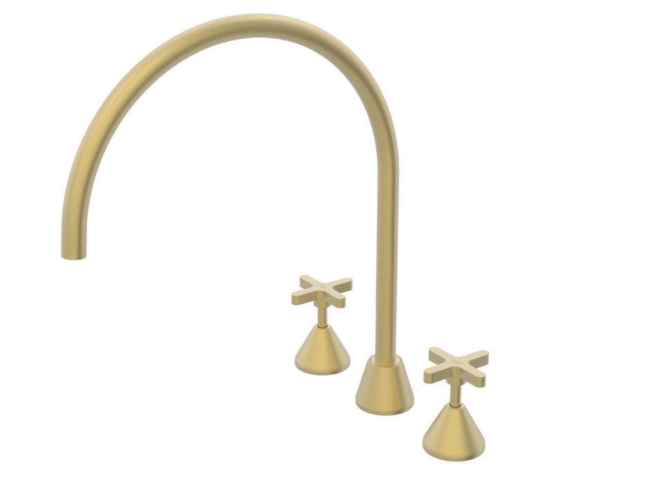 PAR Taps Forme Sink Set Hob Swivel X/Large - Brushed Brass (B27.053.1.41)