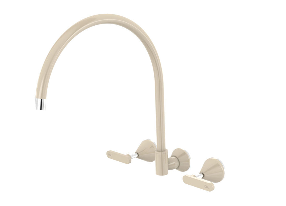 PAR Taps Forme Sink Set Wall Swivel X/Large Lever Ceramic Disc - Chrome / Ivory (B27.054.3.04)
