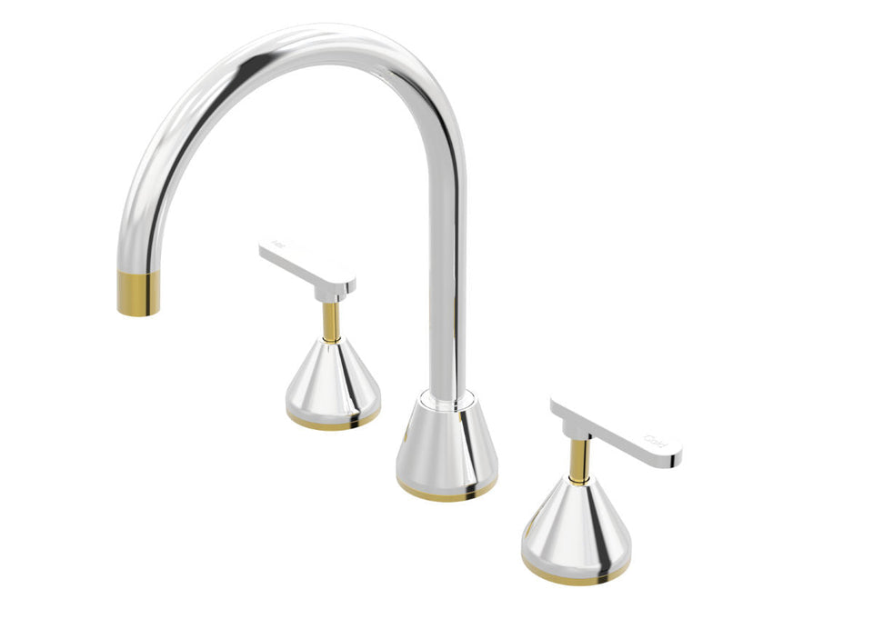 PAR Taps Forme Spa Set Swivel Lever Ceramic Disc - Chrome / Gold (B27.061.3.10)