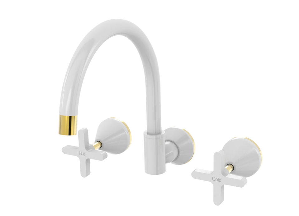 PAR Taps Forme Spa Set Wall - Swivel - Gold / White (B27.062.1.13)