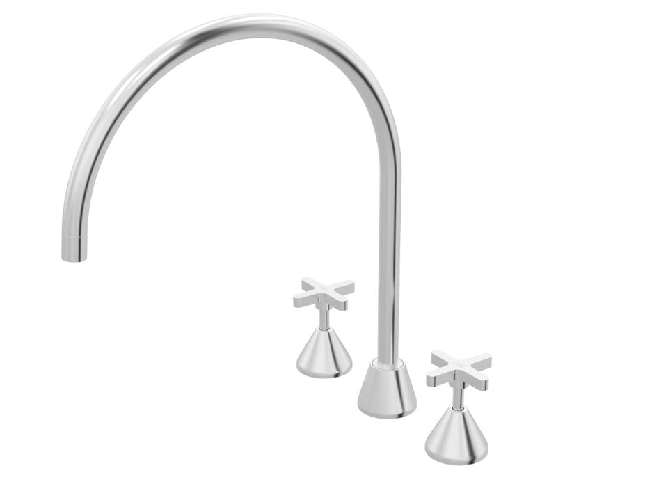 PAR Taps Forme Spa Set Hob Swivel X/Large - Brushed Chrome (B27.063.1.02)